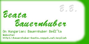 beata bauernhuber business card